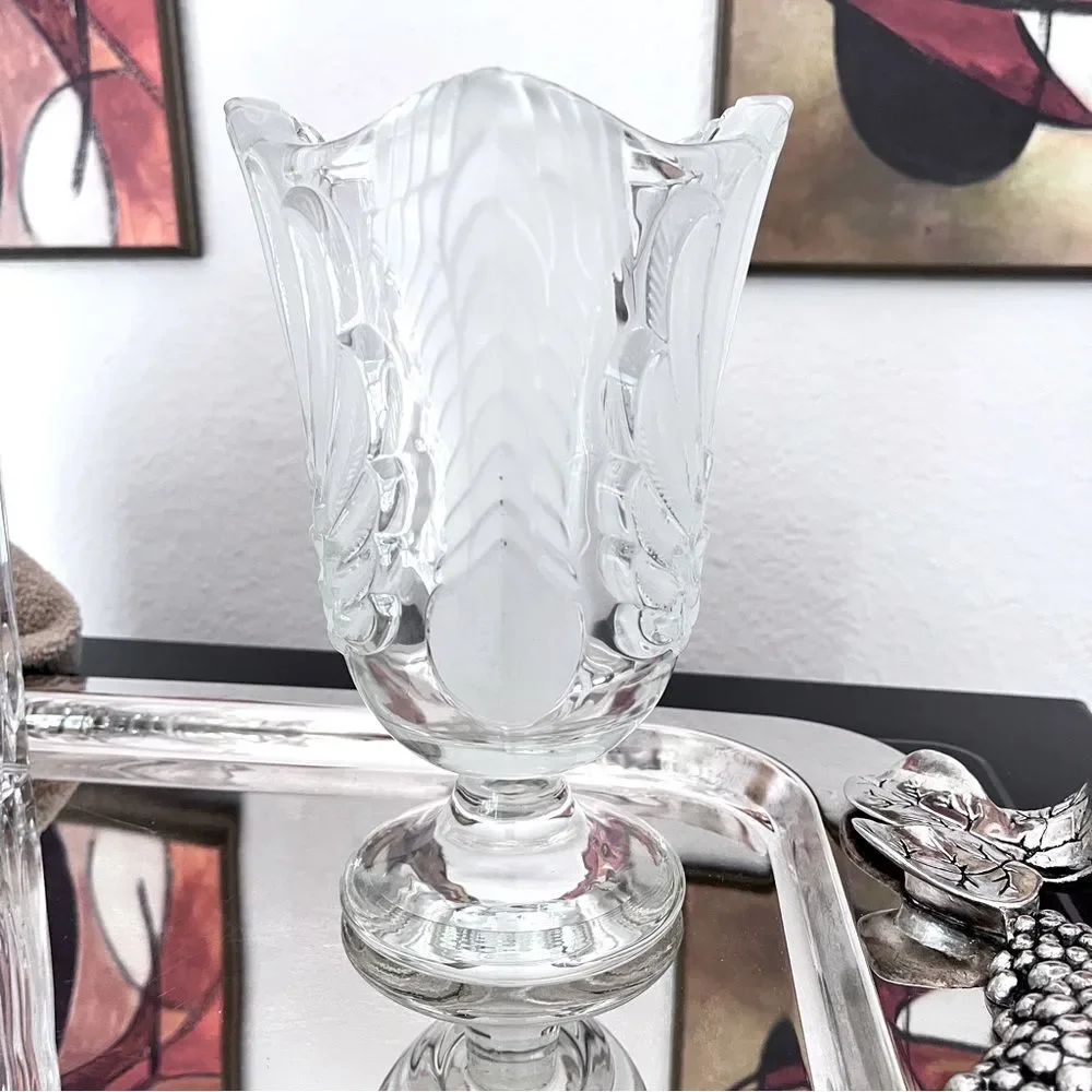 Mikasa Walther Vintage Frosted Lead Crystal Swan Pitcher